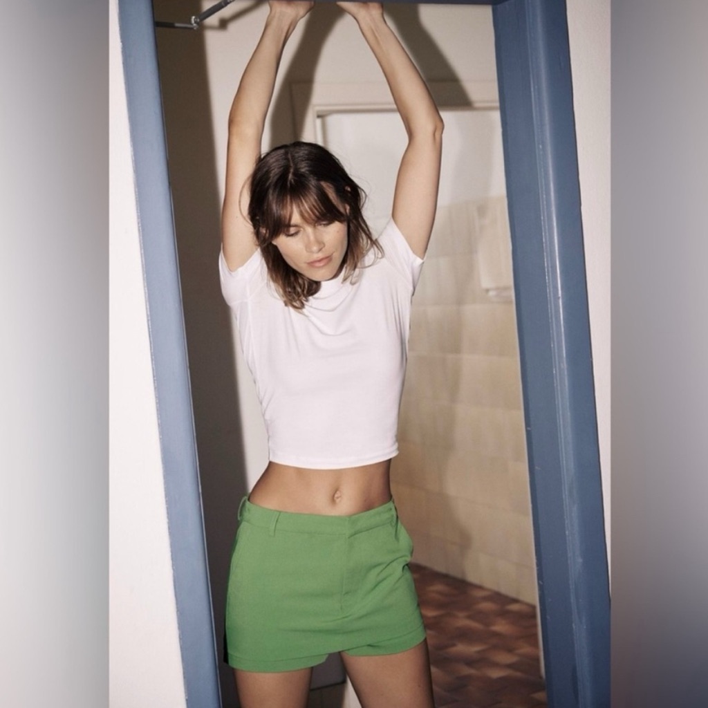 Zara Green High Waist Women’s Shorts